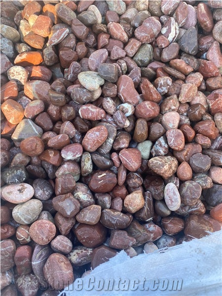 Natural Pebbles, Flouray Red River Stone, Red Marble Pebble