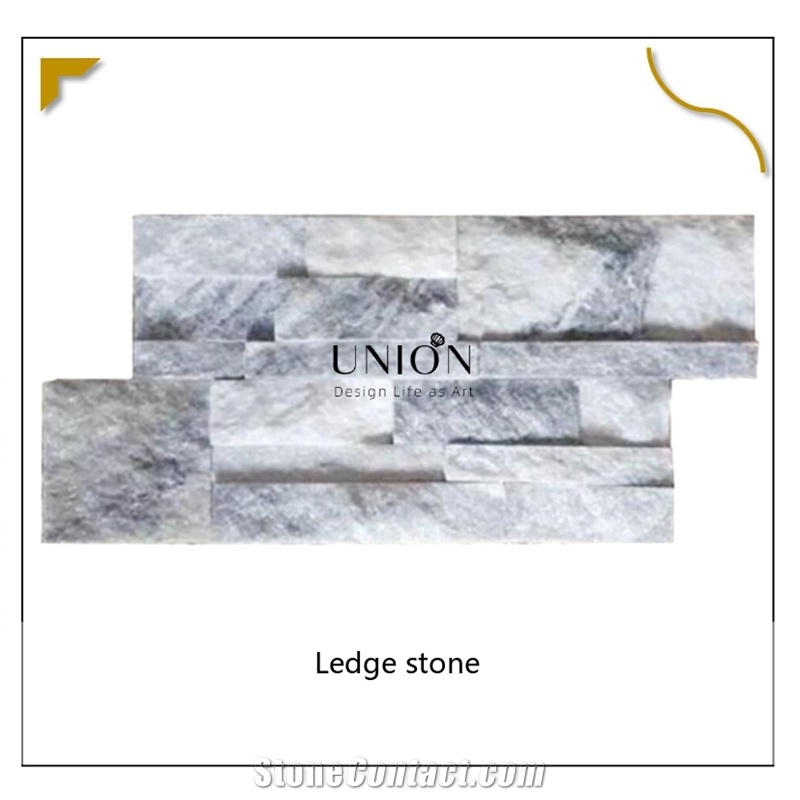 UNION DECO Cloudy Grey Stacked Stone Interlock S Shape Stone