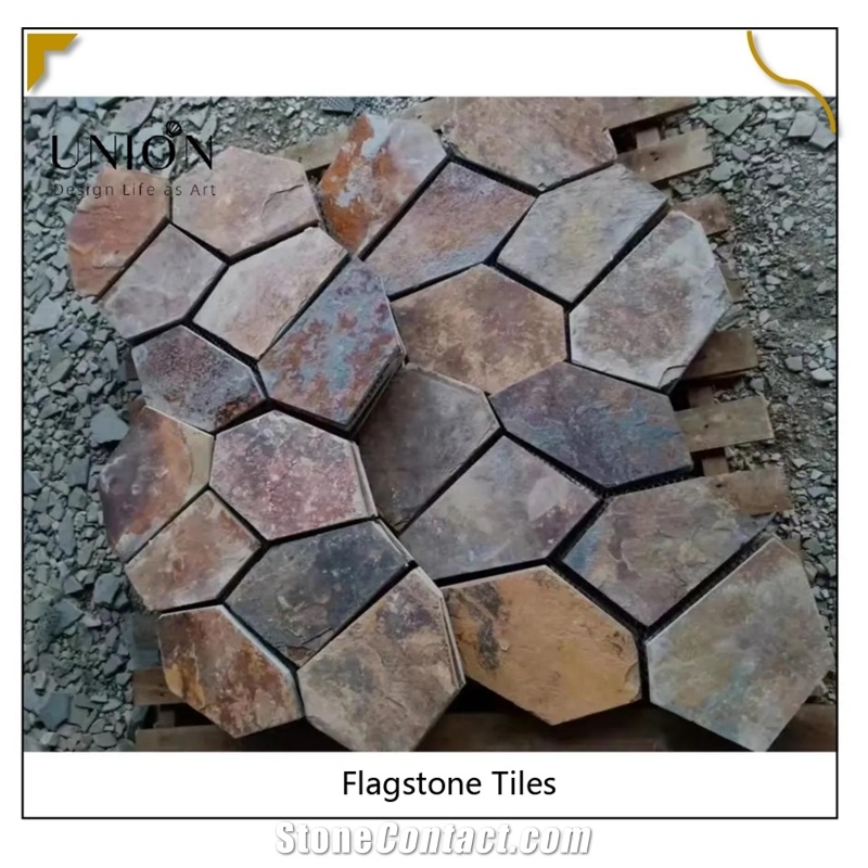 UNION DECO Natural Stone Rusty Slate Outdoor Decoration Tile