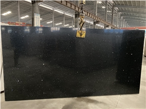 Black Galaxy Quartz Slab, Negro Estelar / Stellar Cuarzo