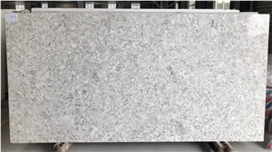 Natural Marble Look Quartz Slabs , Glossy