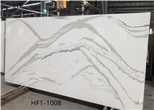 Premium  Quality White Quartz Slabs With Marble Textures