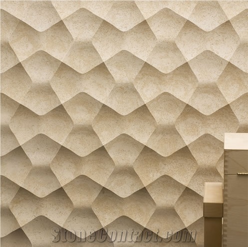 3D Marble Wall Panel, CNC Wall Panel, Carving Wall Design