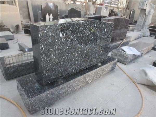 Blue Gravestone Monument Upright Headstone 04