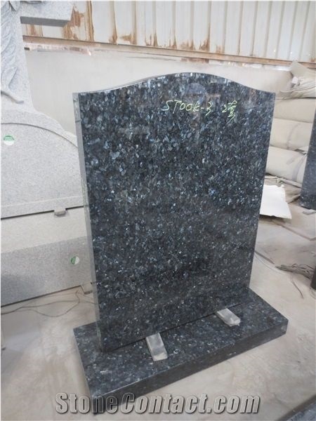 Blue Pearl Cemetery Graveyard Upright Headstone 02