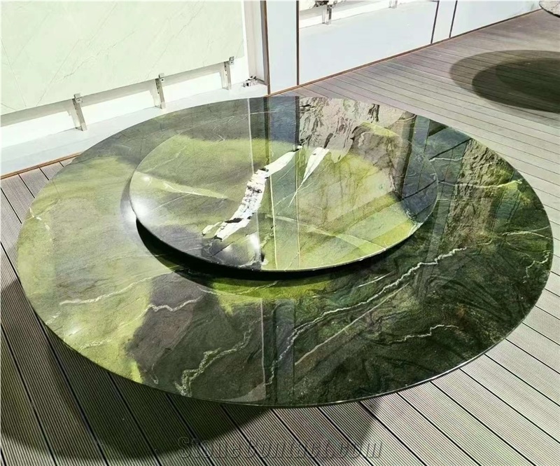 Avocatus Green Quartzite Teapoy Receiption Desk Rectangle Tabletops