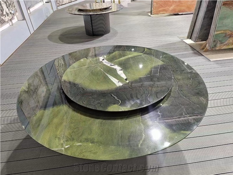 Avocatus Green Quartzite Teapoy Receiption Desk Rectangle Tabletops