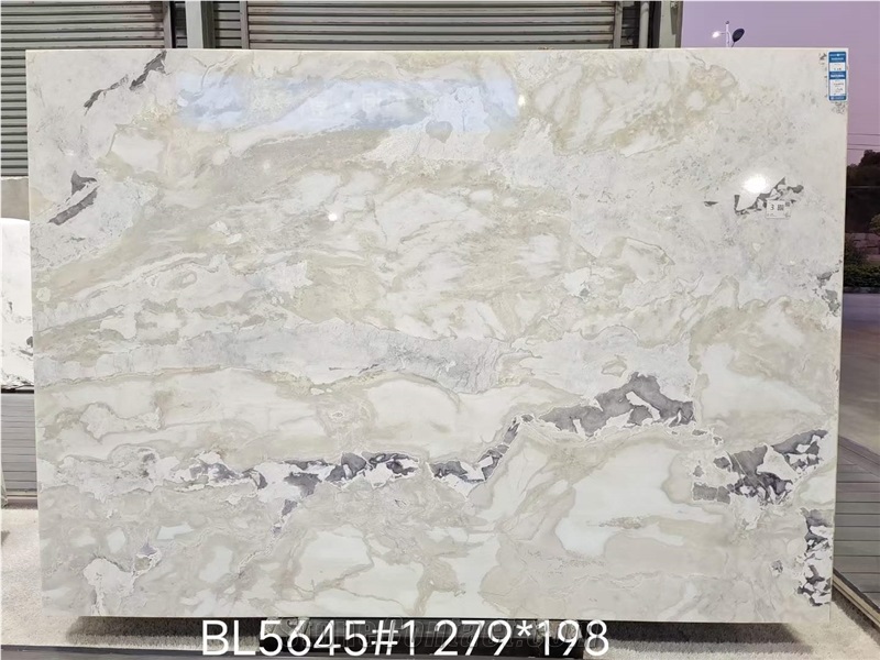 Bianco Picasso Marble Slabs Floor Tiles