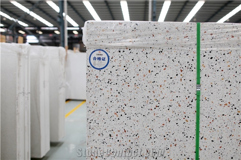 Top Quality Artificial Stone White Color Inorganic Terrazzo