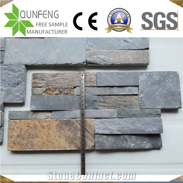 China Stacked Stone Cladding Rusty Slate Wall Panel