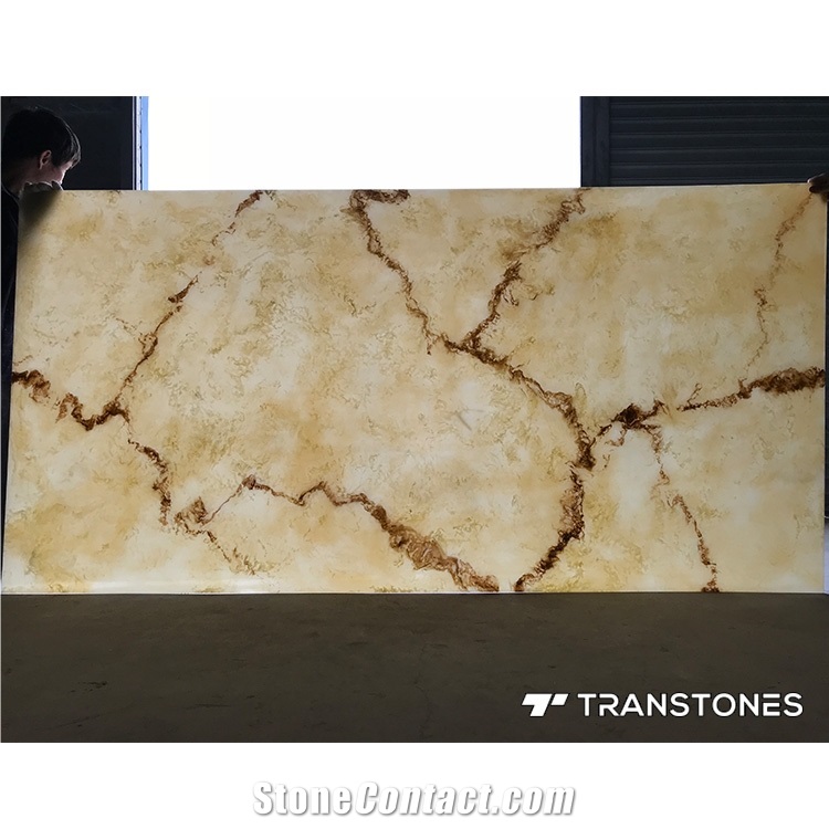 Honey Color Crystallized Onyx Stone Translucent Stone Wall Panels