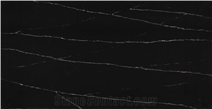 Black Dinant Artificial Calacatta Slabs Quartz Slabs