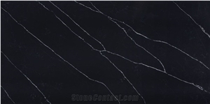 Black Quartz Stone Slabs Tiles Artificial Stone