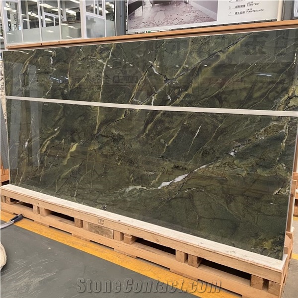 Green Sintered Stone Slab Artificial Stone Home Wall Tile