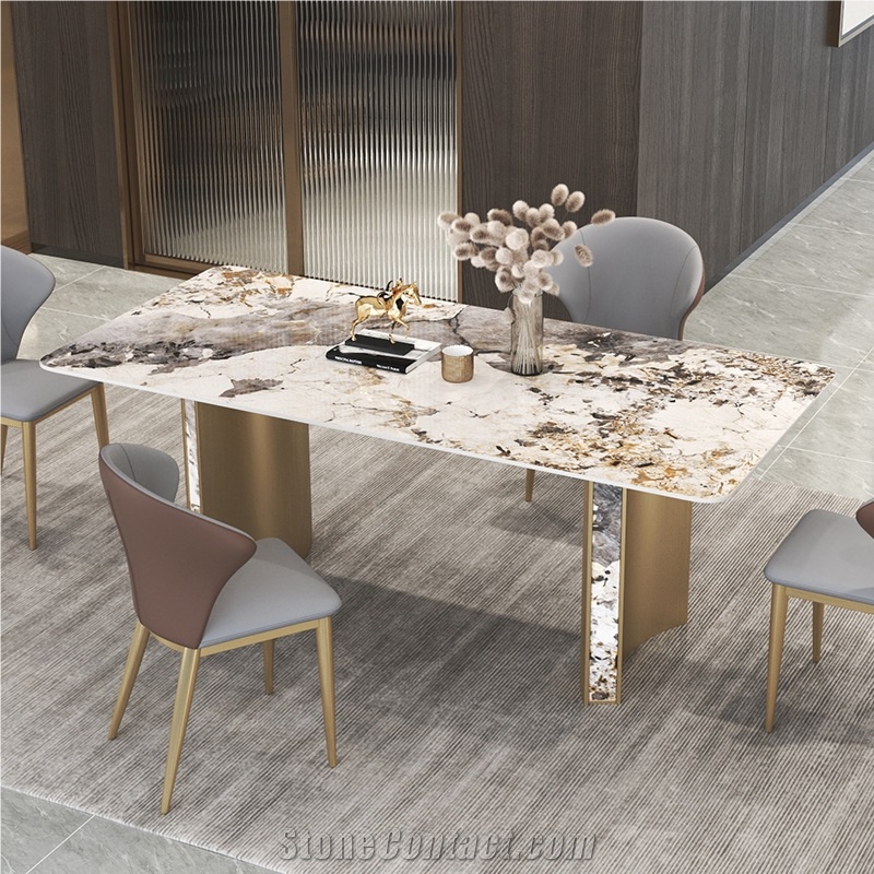 Home Furniture Sintered Stone Rectangular Dining Table Set