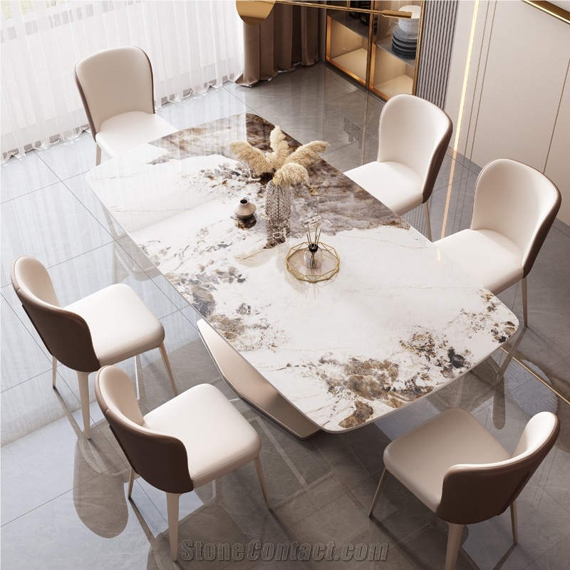 Minimalist Dining Room Furniture Sintered Stone Dining Table