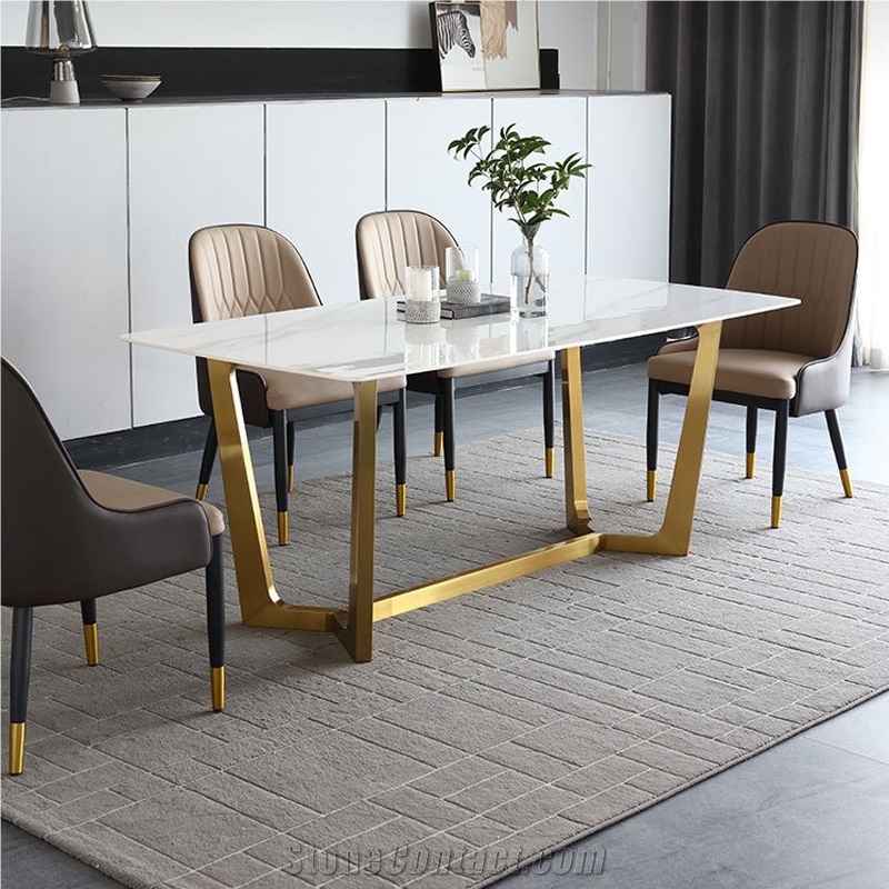 Modern Sintered Stone Dining Table Home Restaurant Design