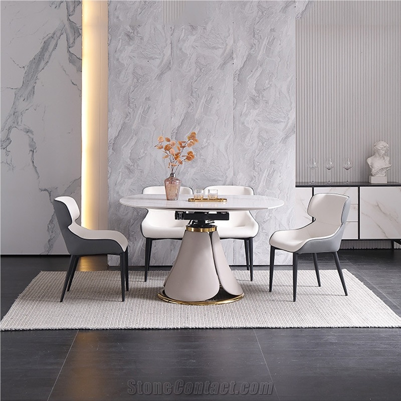 Sintered Stone Top Round Dining Room Furniture Dining Table