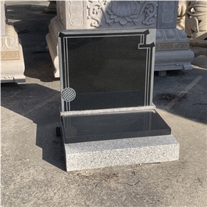 China Black Granite Single Tombstones And Monuments Design