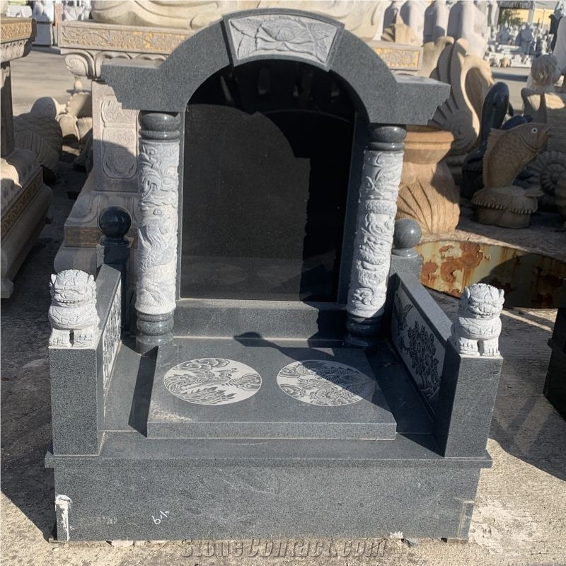 China Headstone Black Granite Gravestone Cemetery Tombstones
