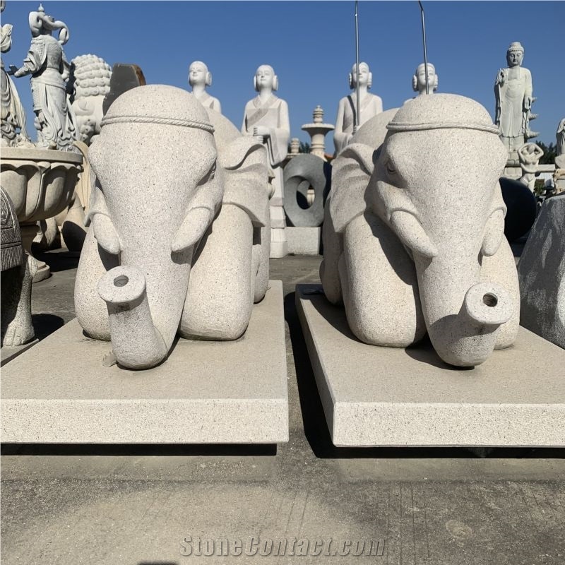 Custom Natural Stone Animal Statue Elephant Sculpture