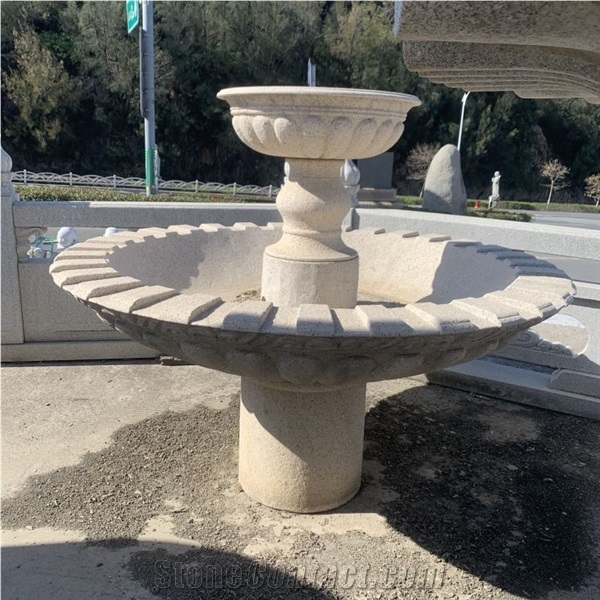 Large Hand Carved Sculptured Granite Garden Water Fountain