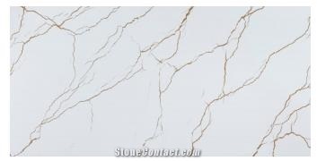 Pure White Marble Look Quartz For Wall Project, Facory Price