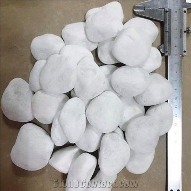 Pure White Tumbled Pebble Stones