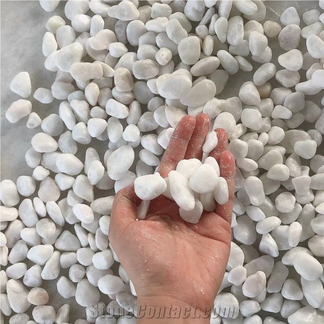 Snow White Pebble Stone Hot Selling For Decoration