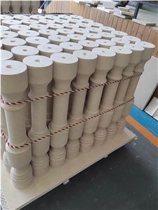 Beige Limestone Balustrades Moca Cream Stair Baluster Plinth