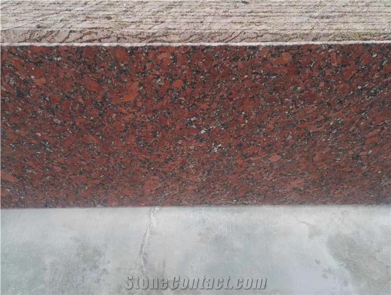 Imported Luxury Granite Slab Rosso Santiago For Kitchen Tile