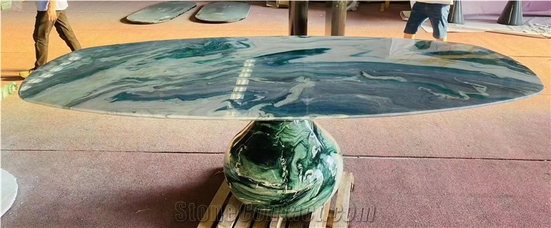 Luxury Marble Commercial Furniture Norway Green Coffee Table