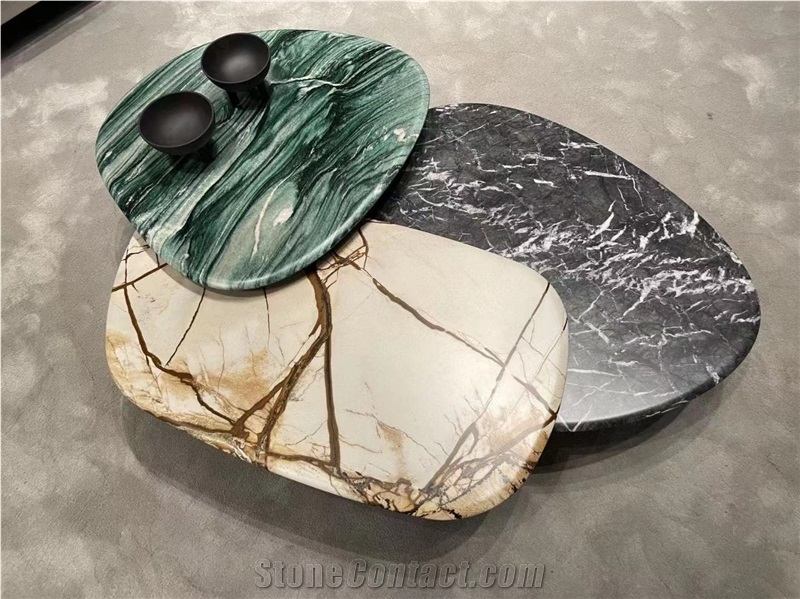 Luxury Marble Commercial Furniture Norway Green Coffee Table