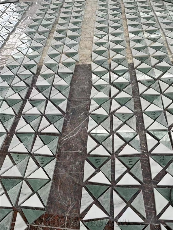Marble Chevron Mosaic Design Shangri La Backsplash Mosaics