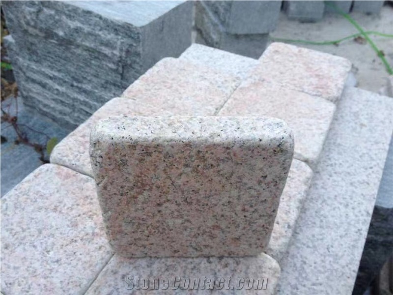Tumbled Cube Stone Pavers G699 Red Granite Patio Walkway