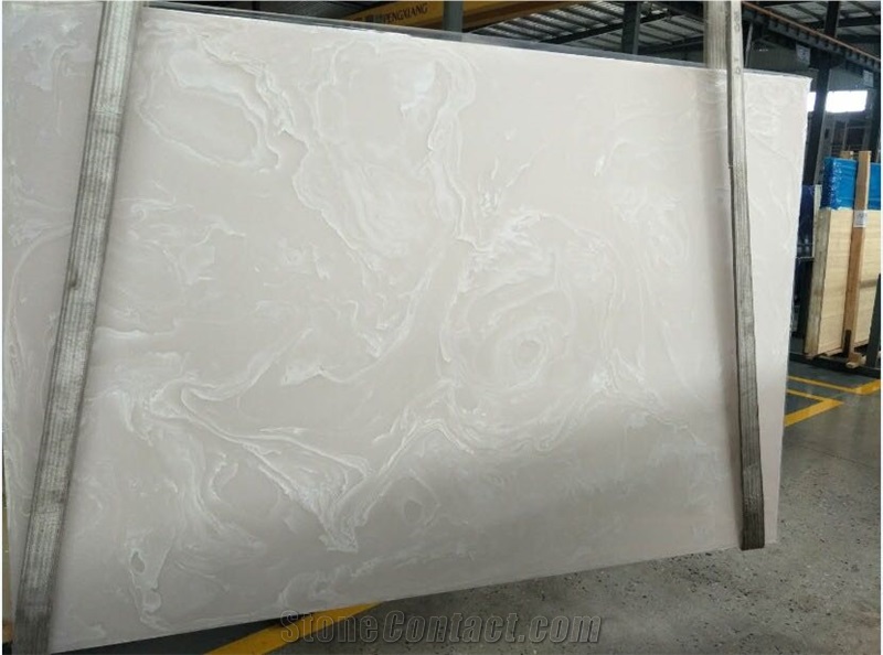 Beige Color Artificial Engineered Marble Stone Slabs