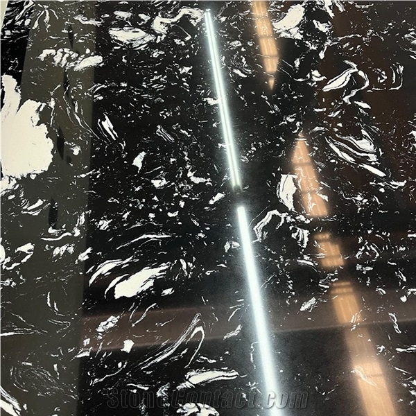 Black Marquina Artificial Marble Slabs