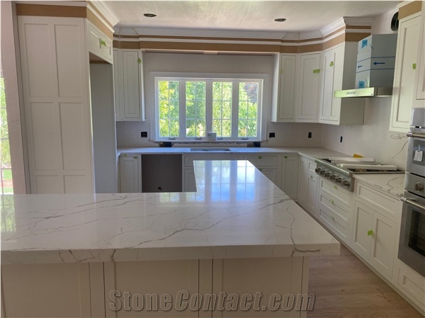 White Quartz Stone Kitchen Worktops