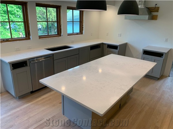 White Quartz Stone Kitchen Worktops