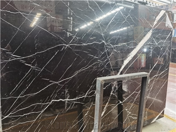 China Black Nero Marquina 2Cm Big Slab Floor Tiles