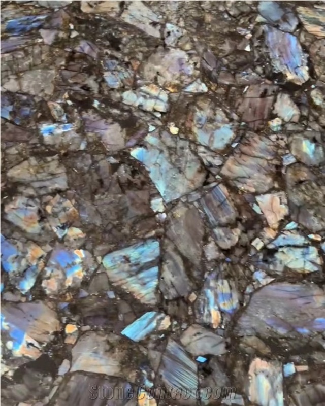 Gemstone Labradorite Semiprecious Stone Slab, Luxury Slab