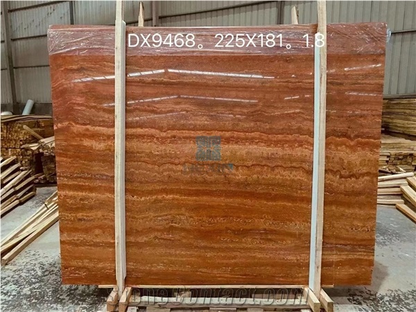 Iranian Red Travertine Polished Slabs, Tiles For Floor&Wall