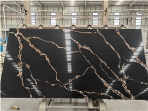 Calacatta Quartz Slab Golden Veins Standard Size