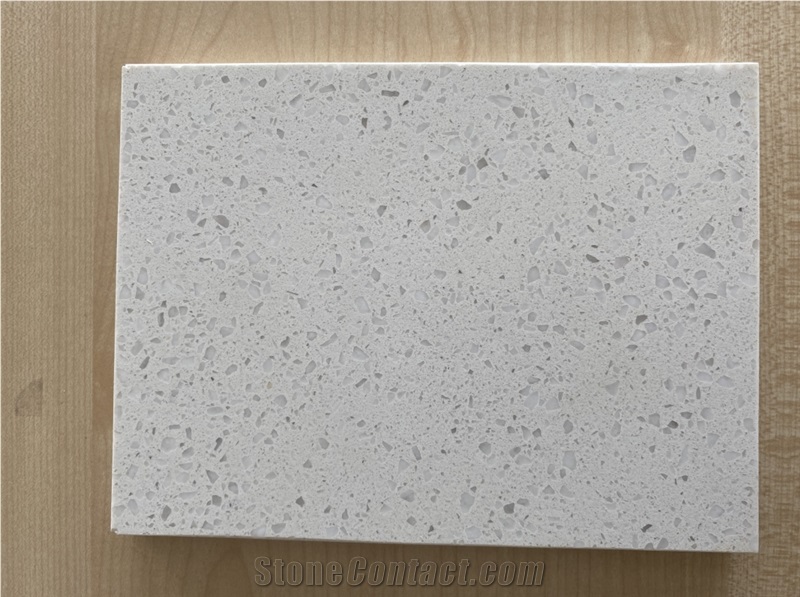 Sparkling Quartz Stone Slab Come With Pure White