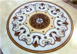 Marble Inlay Waterjet Medallions