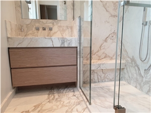Calacatta Gold Marble Bathroom Renovation Project