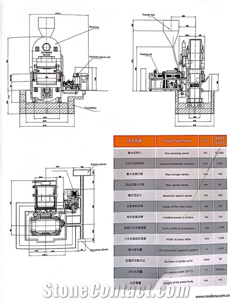 MPH- 5200 Hydraulic Press Molding Equipment