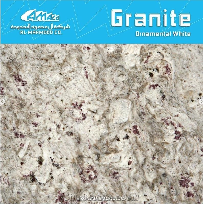 White Ornamental Granite Tiles, Slabs