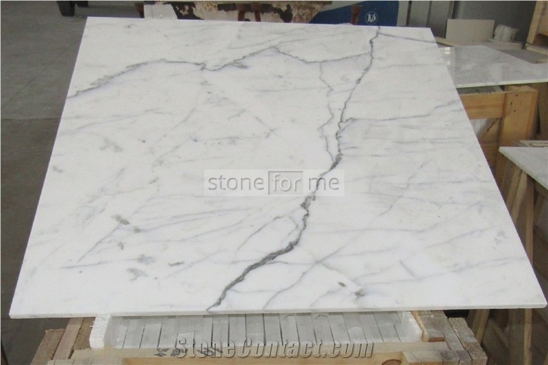 Bianco Calacatta Carrara Marble Tiles 76.2X76.2X1.2Cm
