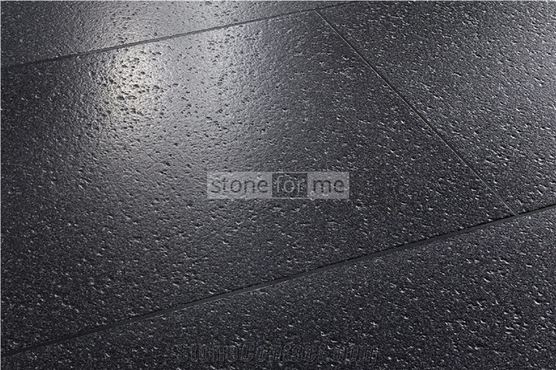 Indian Absolute Black Granite Tiles 61X30.5X1cm Leathered